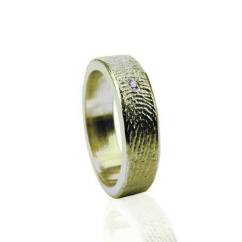 Bague empreinte digitale - Or avec zirconium serti