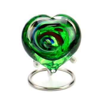 Urn Heart - Memory Line Pebble Heart | 20ml | Multi Colour Green