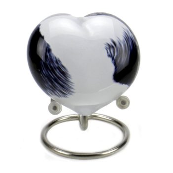 Urn Heart - Memory Line Pebble Heart | 20ml | Opaque Black White