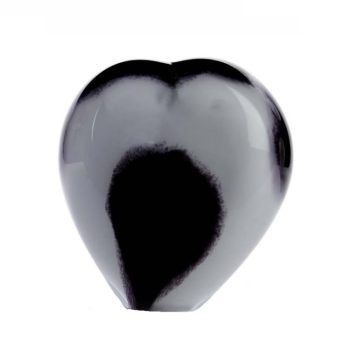 Urne Heart - Memory Line Heart | Large 600 ml | Opaque Black White