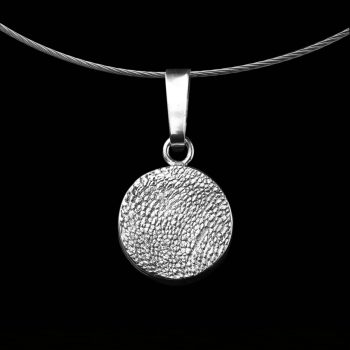 Pendentif empreintes digitales rondes - argent sterling
