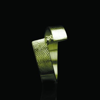 Bague empreinte digitale - avec chaton et pierre | Or