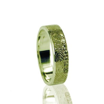 Bague empreinte digitale - avec 7 zircons pavés - Or