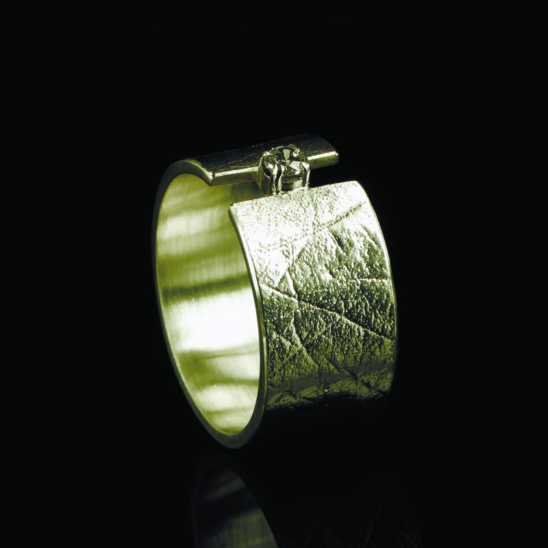 Bague empreinte digitale - Or avec Chaton et Zirconia