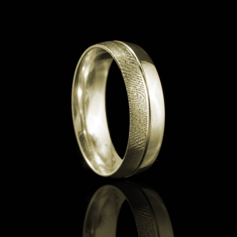 Bague pour empreintes digitales avec rainure - Or