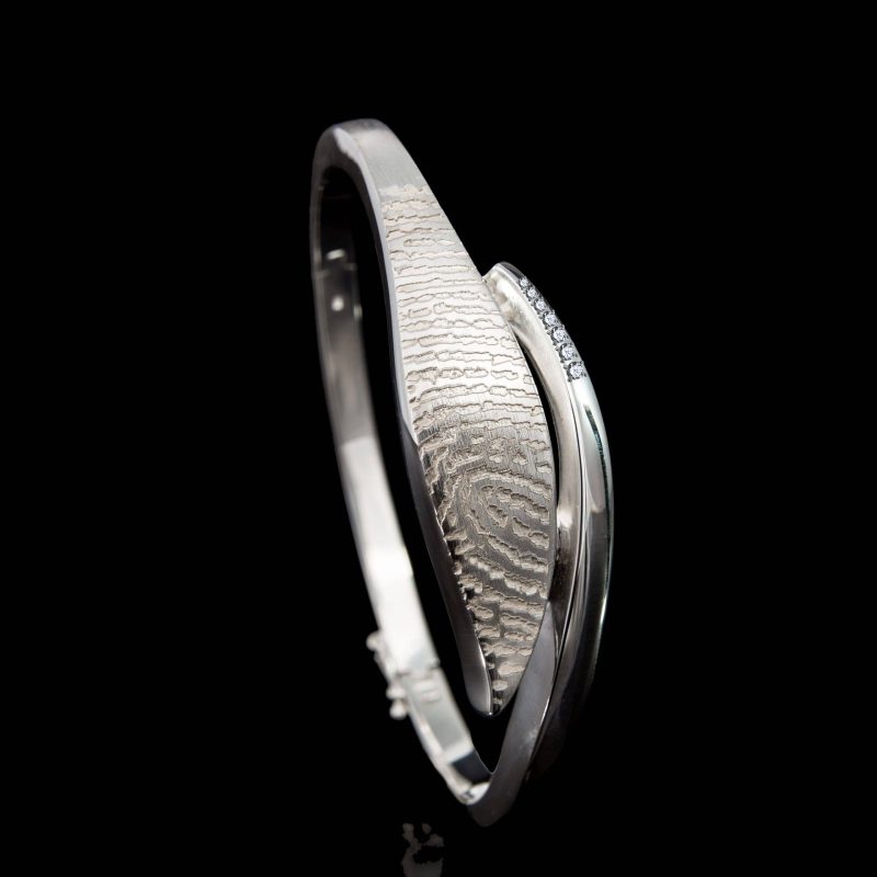 Bracelet avec impression - 7 pierres en argent sterling