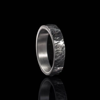 Bague d'axe - avec chambre d'axe fermée | et profilé forgé en croix | en argent sterling