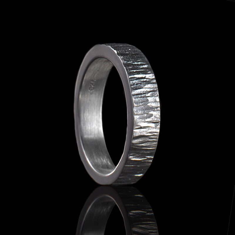 Bague d'axe avec chambre d'axe fermée et forgeage droit en argent sterling