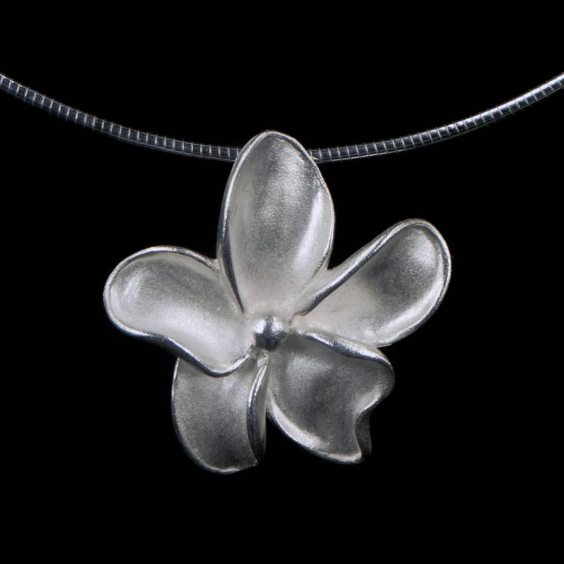 Pendentif en forme de cendre de fleur - argent sterling
