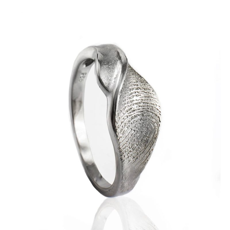 Bague Design - Argent Sterling avec empreinte digitale
