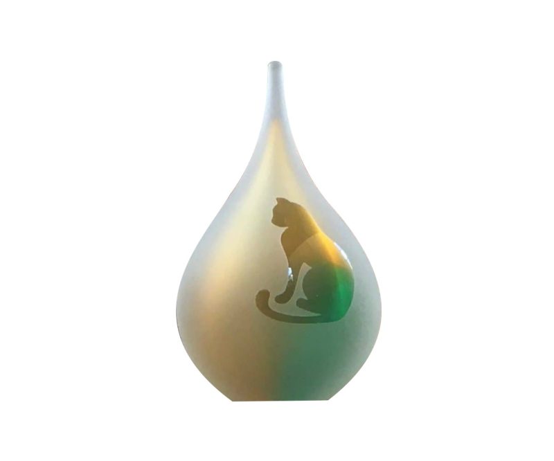 Urne animalière - Goutte givrée Chat assis | Petit 50 ml