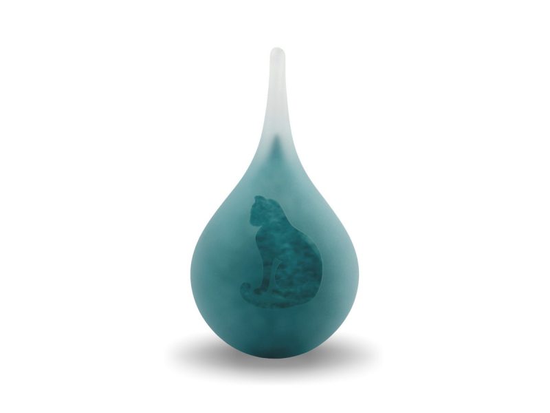 Urne animalière - Goutte givrée Chat assis | Petit 50 ml