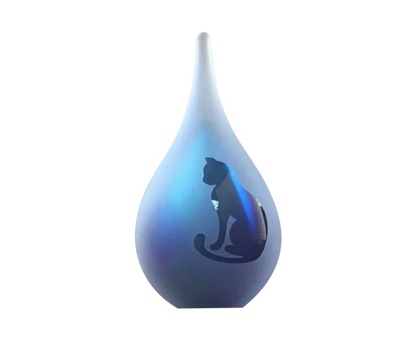 Urne animalière - Goutte givrée Chat assis | Petit 50 ml