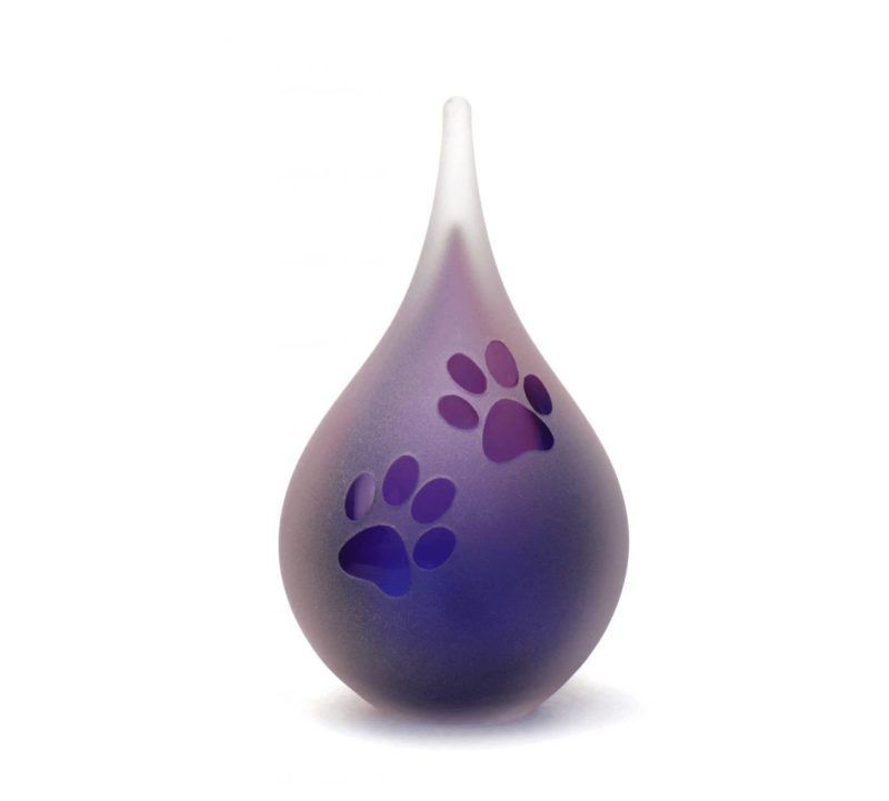 Urne animalière - Goutte givrée Empreinte de patte | Petit 50 ml