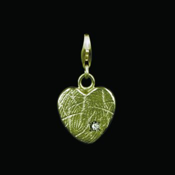 Breloque en forme de coeur - 1.5 mm | Or | avec Zirconia