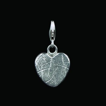 Empreinte digitale en forme de coeur - Charm | Mousqueton en argent sterling