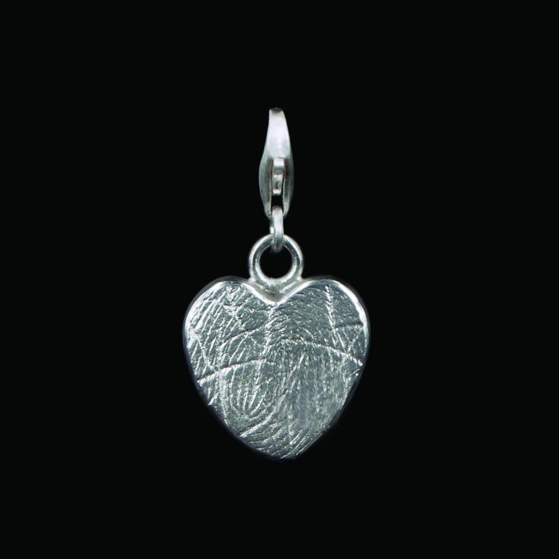 Empreinte digitale en forme de coeur - Charm | Mousqueton en argent sterling