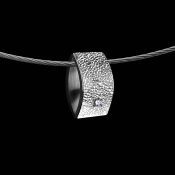 Globe terrestre rectangulaire - Pendentif en argent sterling avec zircone sertie