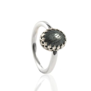 Bague - avec impression | en hématite ovale | en argent sterling