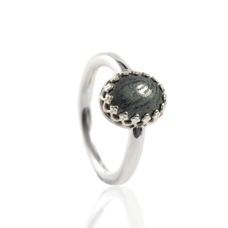 Bague - avec impression | en hématite ovale | en argent sterling