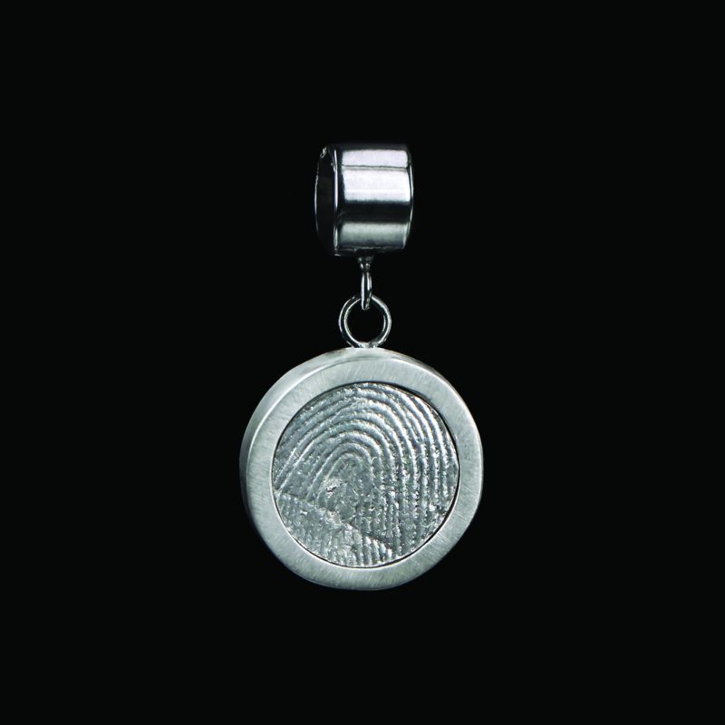 Pendentif en argent sterling avec empreinte digitale ronde