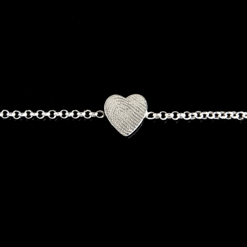 Bracelet d'empreintes digitales - Heart | Sterling Silver