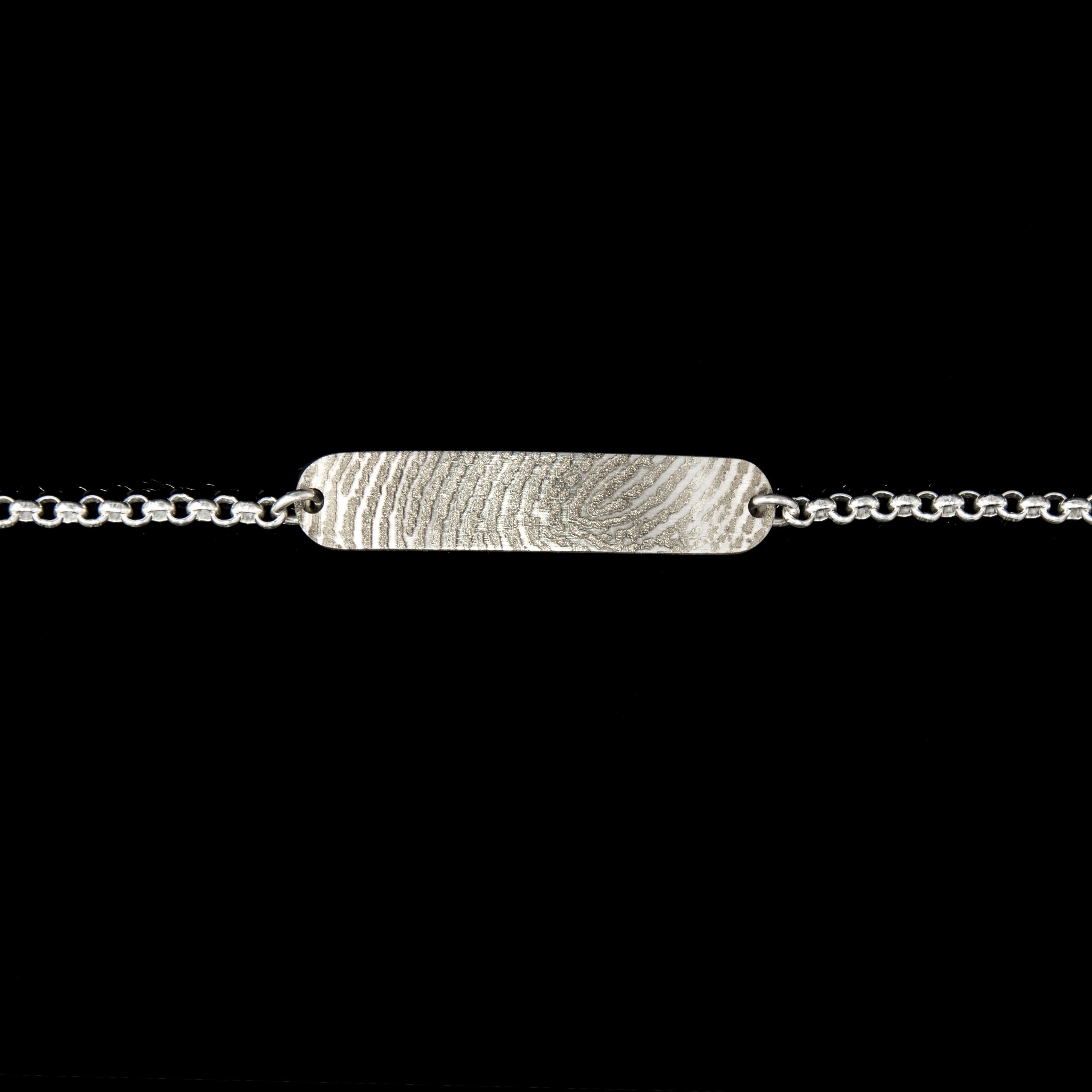 Bracelet d'empreintes digitales - Maillon en argent sterling