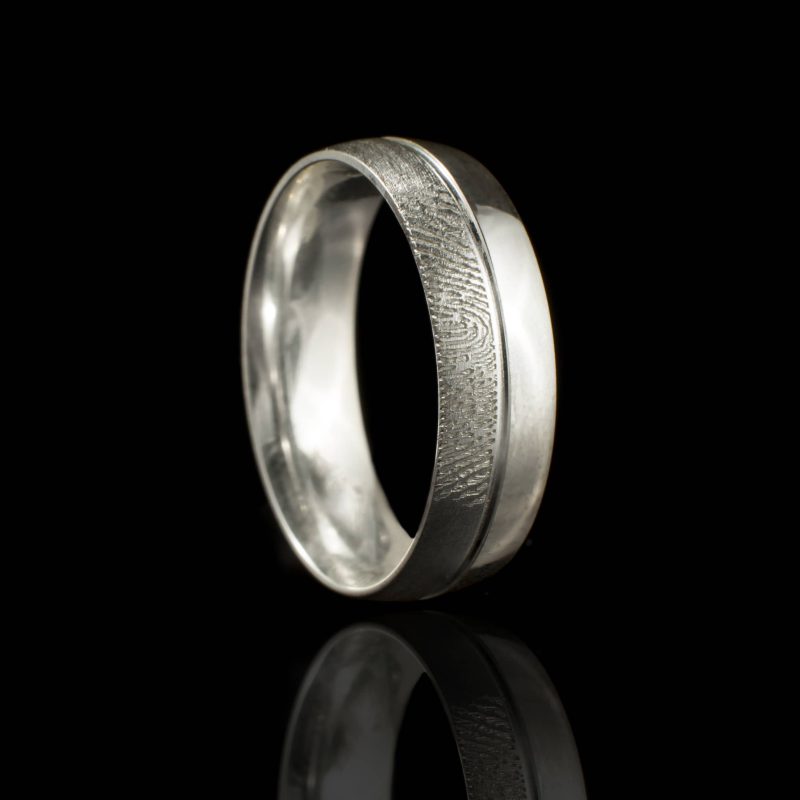 Bague pour empreintes digitales - avec rainure | Argent