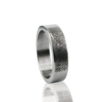 Bague empreinte digitale - Titane avec Zirconia