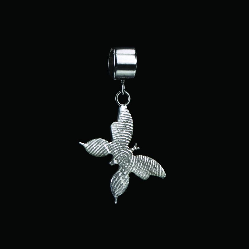 Pendentif empreinte de papillon - argent sterling