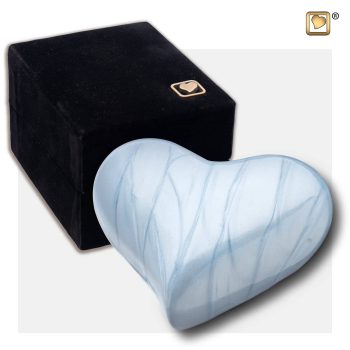 Mini urne en forme de coeur - Coeur | 0,045 litres | Bleu perle