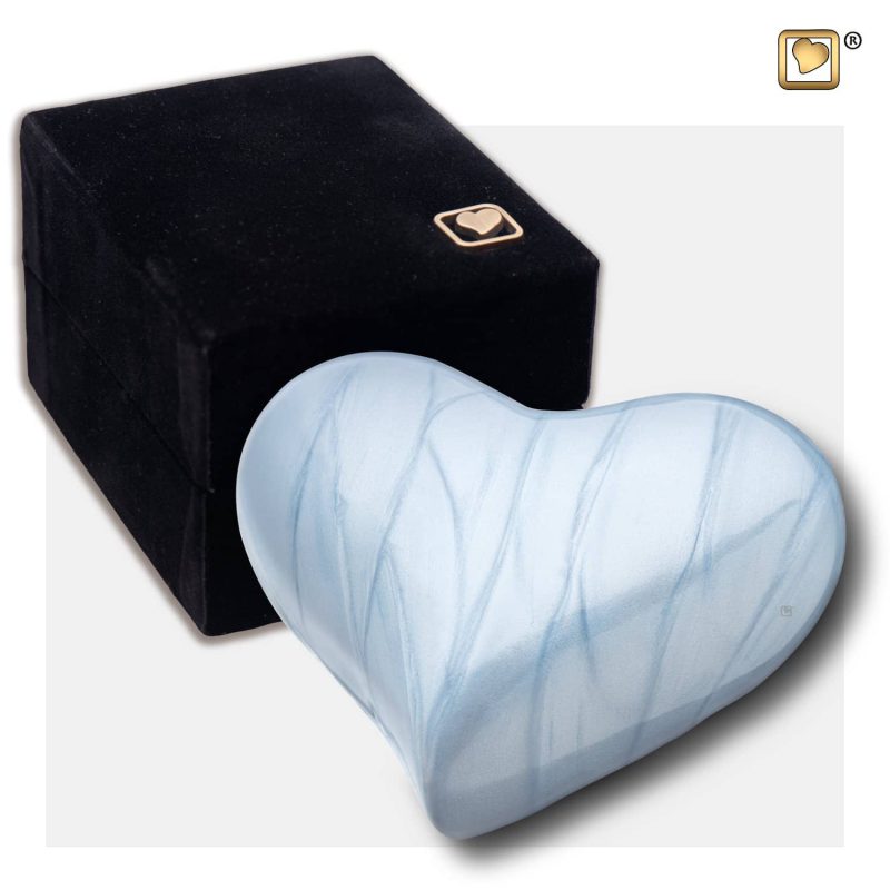 Mini urne en forme de coeur - Coeur | 0,045 litres | Bleu perle