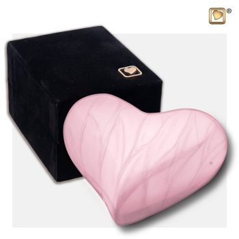 Mini urne rigide - Coeur | 0,045 litre | Rose perle