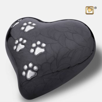 Urne de jardin - Coeur | 0,95 litre | Perle minuit Etain brossé | Grande
