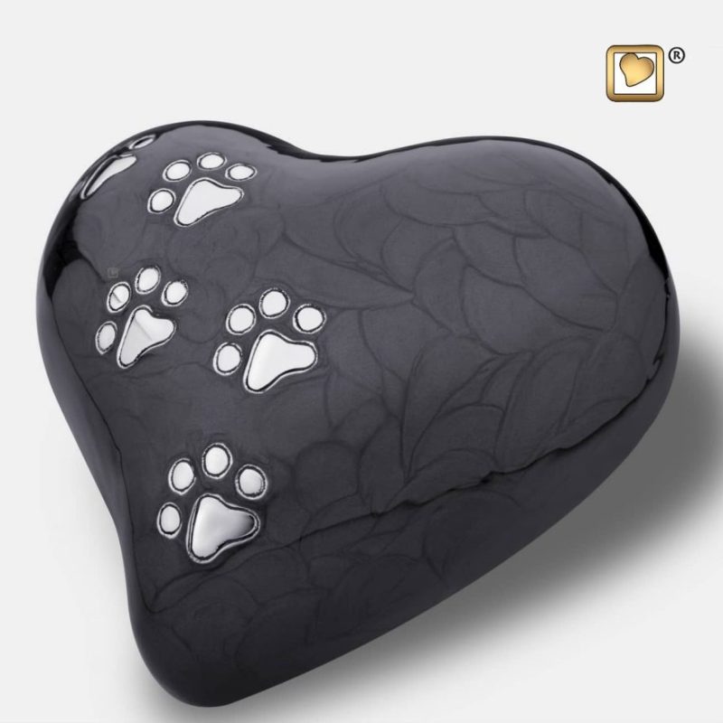 Urne de jardin - Coeur | 0,95 litre | Perle minuit Etain brossé | Grande