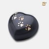 Urne funéraire - Double pattes | coeur | 0,38 litre | Midnight Brushed pewter | Medium