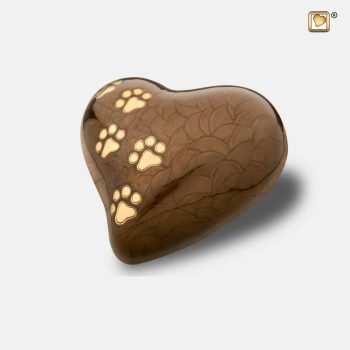 Urne funéraire - Coeur | 0,045 litre | Bronze perlé Or brossé | Petite