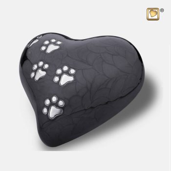 Urne de jardin - Coeur | 0,45 litre | Perle minuit Etain brossé | Moyen