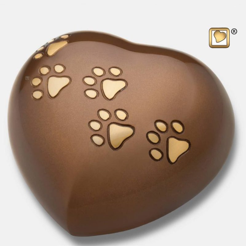 Urne funéraire - Coeur | 0,80 litre | Bronze Or brossé | Grande
