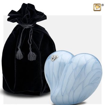 Petite urne coeur - Coeur Swarovski | 0.65 litres | Bleu perle