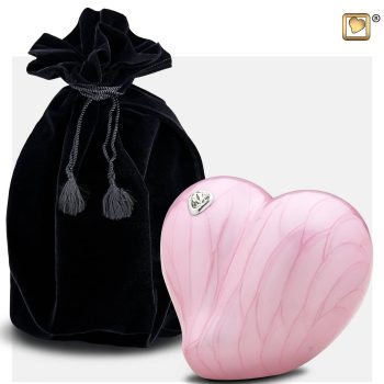 Petite urne coeur - Coeur Swarovski | 0.65 litres | Rose perle