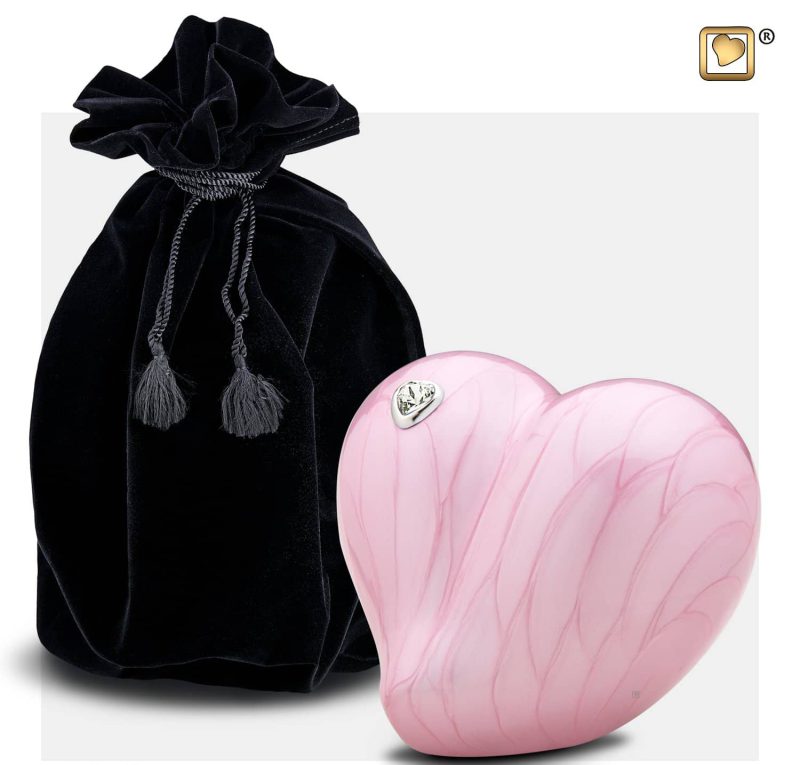 Petite urne coeur - Coeur Swarovski | 0.65 litres | Rose perle