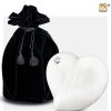 Petite urne coeur - Coeur Swarovski | 0,65 litre | Blanc nacré