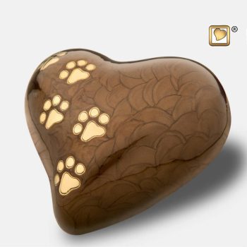 Urne de jardin - Coeur | 0,95 litre | Bronze perlé Or brossé | Grande