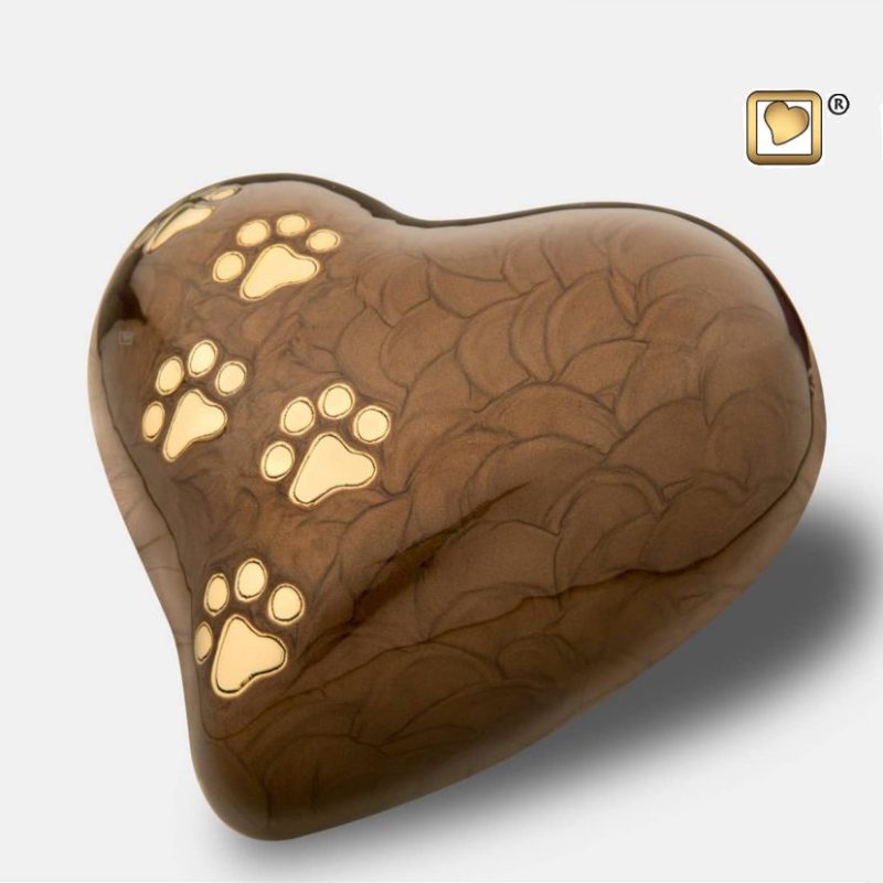 Urne de jardin - Coeur | 0,95 litre | Bronze perlé Or brossé | Grande