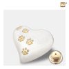 Urne de jardin - Coeur 0,045 litre | Blanc nacré Or brossé | Petite