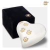 Urne de jardin - Coeur 0,045 litre | Blanc nacré Or brossé | Petite