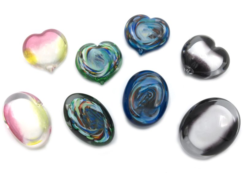 Urn Heart - Memory Line Pebble Heart | 20ml | Opaque Black White