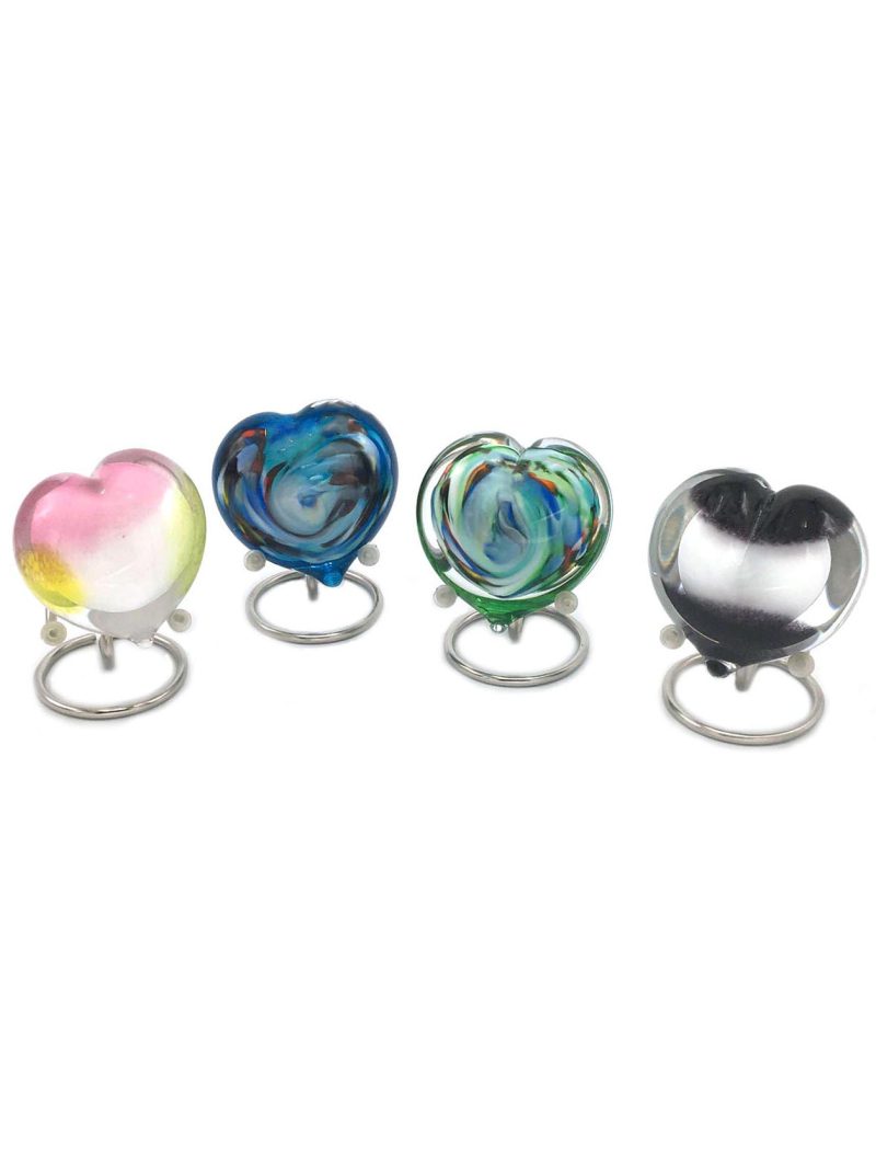 Urn Heart - Memory Line Pebble Heart | 20ml | Opaque Black White