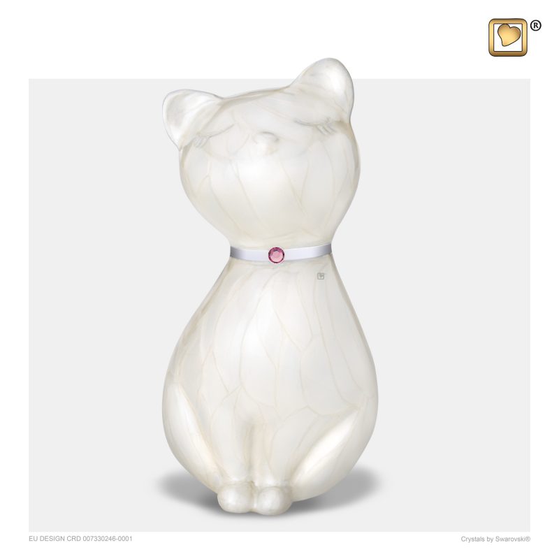 Urne chat - PrincessCat Swarovski | 0,70 litre Pearl | bronze Brushed pewter